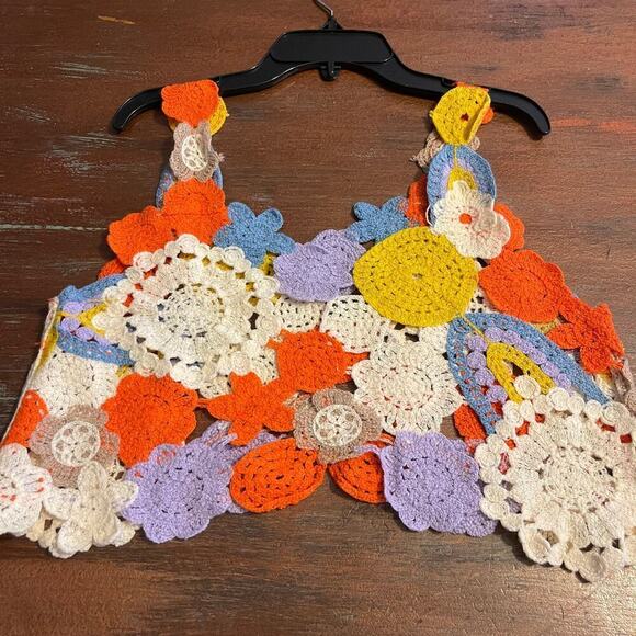 PATCHWORK DOLLY CROCHET Women's Top One Size - Picture 4 of 6